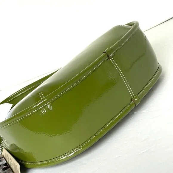 Coach Coachtopia Ergo Bag Olive Crinkle Patent Leather Shoulder CQ003 - Picture 6 of 11